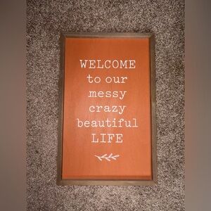Hobby Lobby Orange Welcome Wall Art
